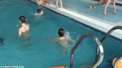 Poolside activities 1 Full HD - In nudism, people are equal to one another