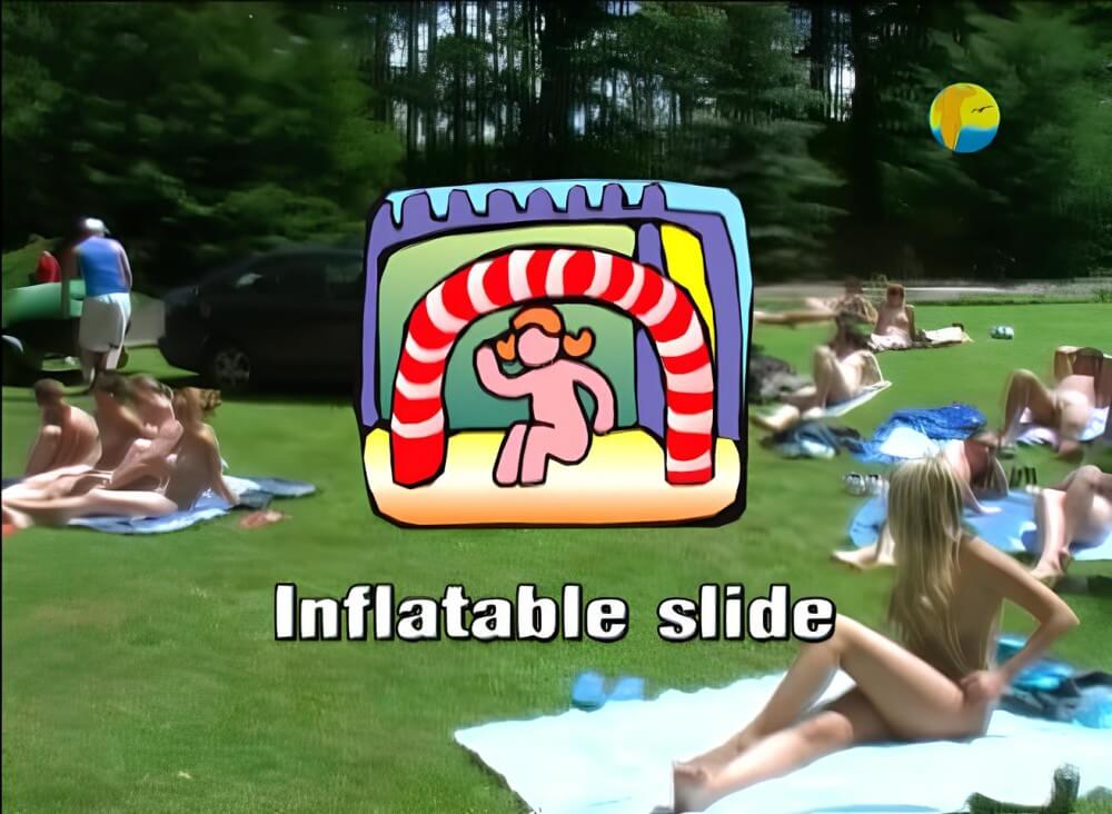 Naturist: Freedom: Inflatable Slide - Naturism as a protest against puritanical moral norms