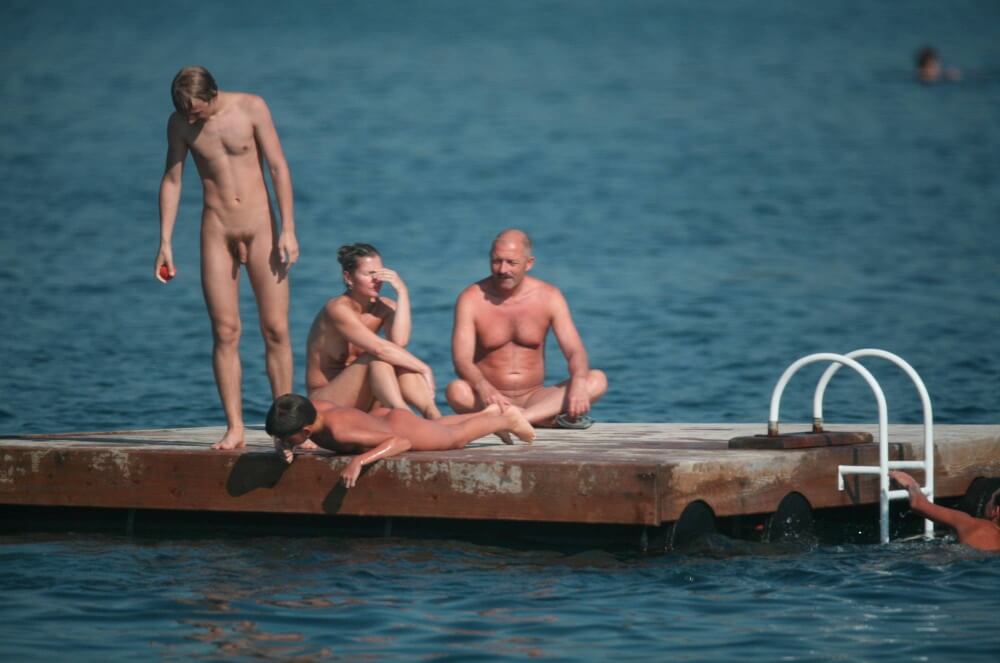 Naturist Family Water Slab pics - Complete Natural Nudity