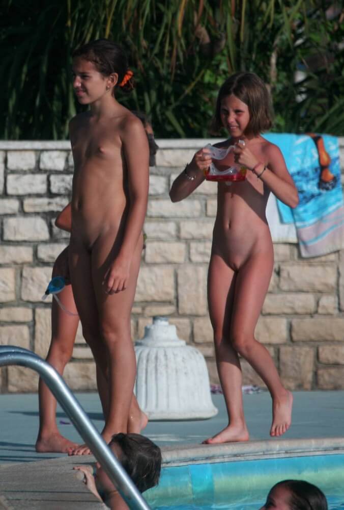 Two Poolside Nudist Girls pics - Naturism and respect for nature